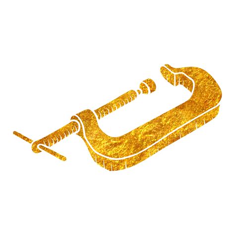 Hand drawn gold foil texture Woodworking clamp illustration. 39396428 ...