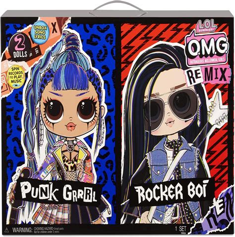 L O L SURPRISE O M G REMIX ROCKER BOI Y PUNK GRRRL 2 PACK La