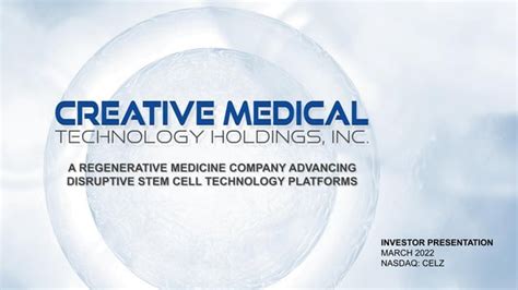 Creative Medical Technology Corporate Presentation 38 Ppt