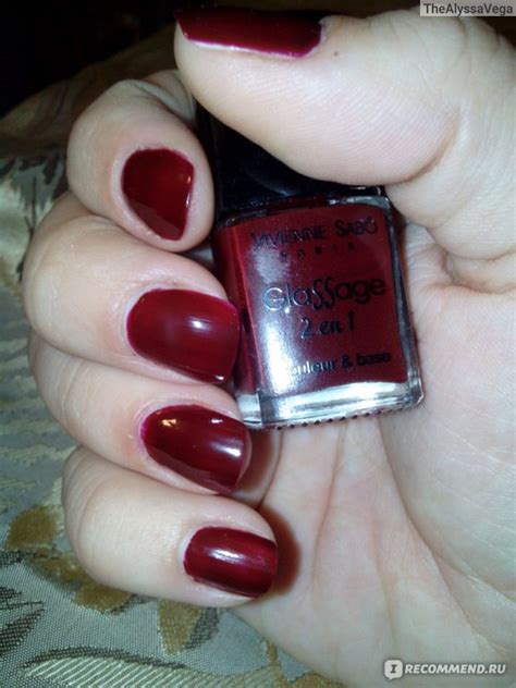 Лак для ногтей Vivienne sabo Glassage 2 en 1 - «Спелая вишня Вивьен ...