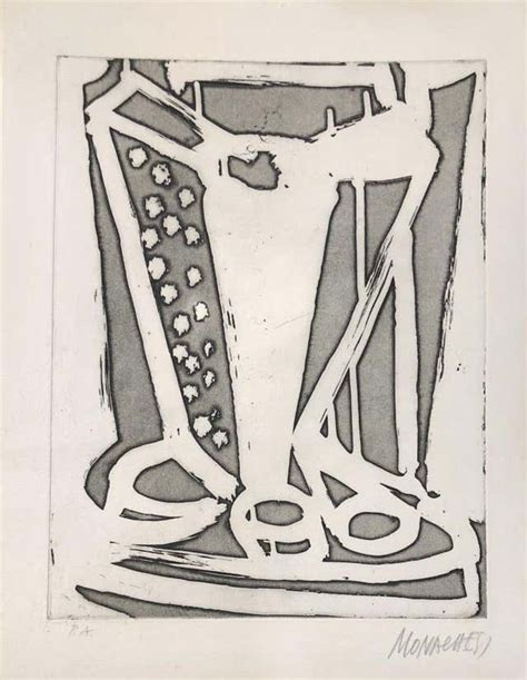 Sante Monachesi Figure And Arch 20th Century Sante Monachesi Etching 1970 Ca For Sale