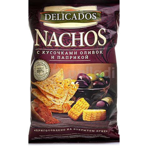 Чипсы кукурузные Nachos 150г с кусочками оливок и паприкой купить за ...