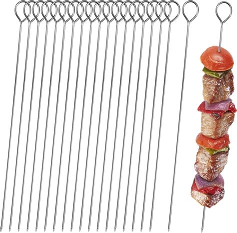 30 cm Schaschlikspieße aus Edelstahl 20 Stück Metall BBQ Kebab Grill