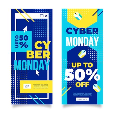 Plantilla De Banners De Cyber Monday De Dise O Plano Vector Gratis