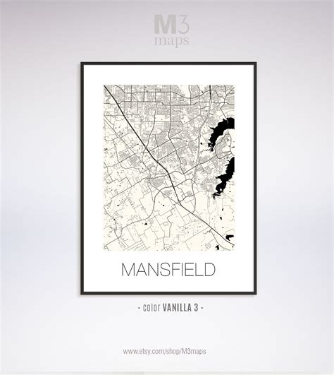 Mansfield Texas Mansfield TX Map Mansfield Map Mansfield - Etsy