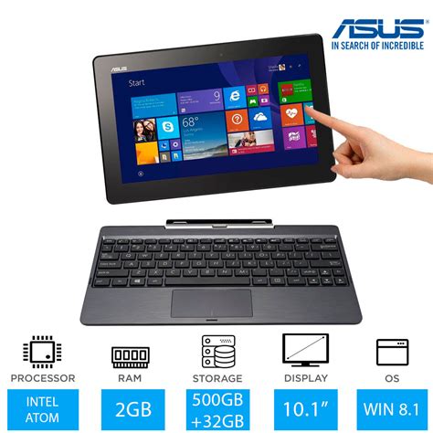 Asus Transformer Book T100taf 2 In 1 Laptop Tablet Intel Atom 500gb