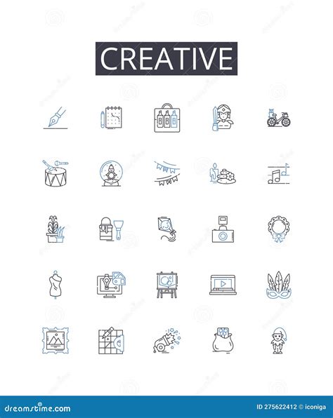 Creative Line Icons Collection Innovative Resourceful Artistic