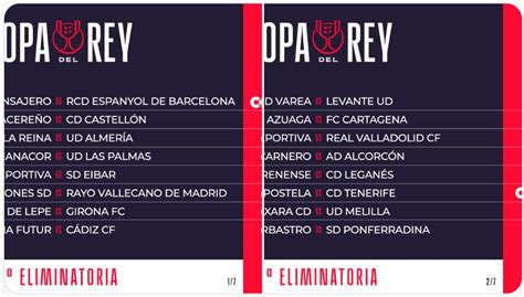 Horarios del Mensajero Espanyol y Compostela Tenerife de la 1ª ronda