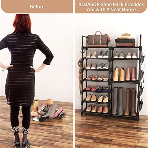 ROJASOP 7 Tier Shoe Rack For Entryway Closet 25 28 Pairs Tall Garage