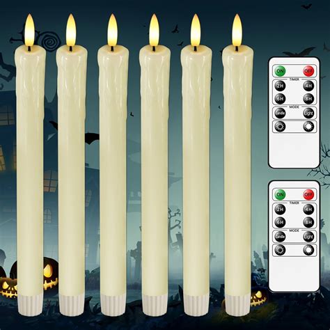 Amazon Lezonic Ivory Flameless Taper Candles Battery Operated With