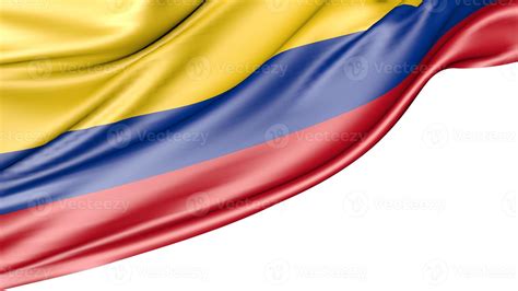 Bandera Colombiana Aislada Sobre Fondo Blanco Ilustración 3d 6933793