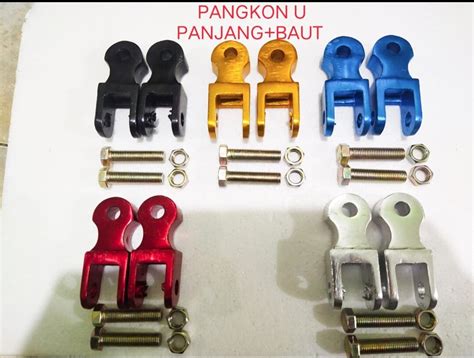 Pangkon U Panjang Baut Peninggi Shock Breaker Belakang Motor Bebek