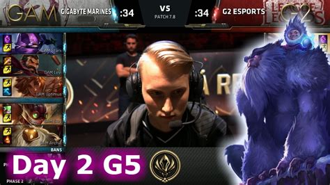 Gigabyte Marines Vs G2 ESports Day 2 LoL MSI 2017 Group Stage GAM