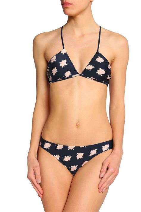 Midnight Blue Printed Low Rise Bikini Briefs Vix Paula Hermanny The