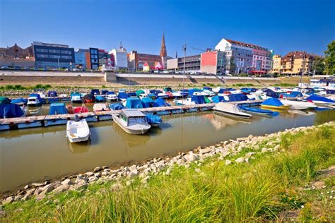 Drava River Waterfront in Town of Osijek View Stock Photo - Image of ...