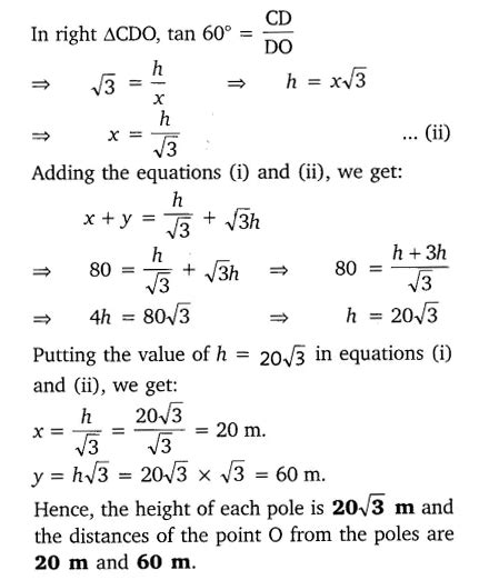 Two Poles Of Equal Heights Are Standing Opposite Each Other On Either