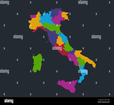 Infografías Italia mapa colores planos división administrativa fondo