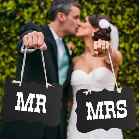 1set 17x27cm Hot Mr Mrs Photo Booth Props Wedding Decorations Just Married Photobooth Photo