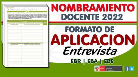 Nombramiento Docente Formato Para La Aplicaci N De Entrevista