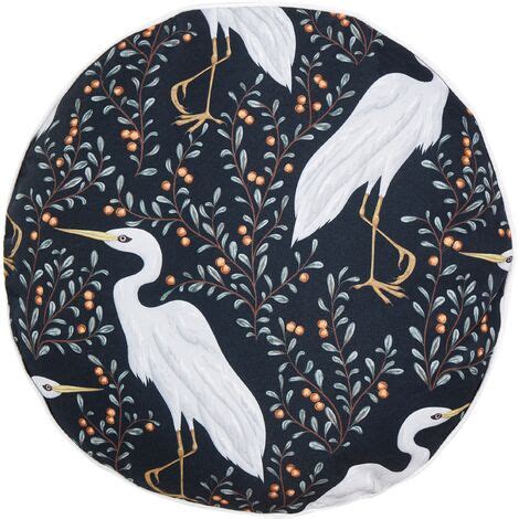 Coussins D Coratifs De Jardin Tissu Noir Motif D Oiseaux X Cm