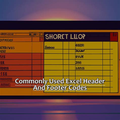 Header And Footer Formatting Codes In Excel Manycoders