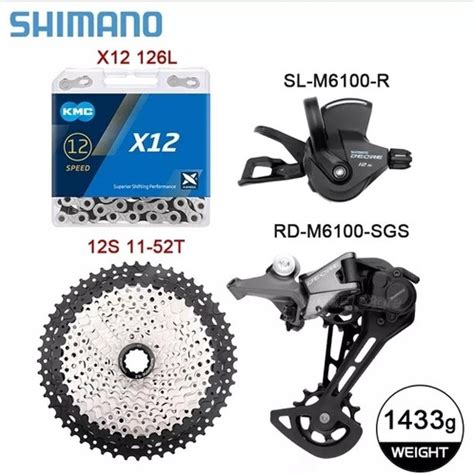 Grupo Shimano Deore 12v M6100 K7 11 52 Padrão Hg Shimano Parcelamento