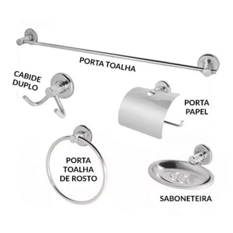 Kit Stand Para Banheiro Pe As Feito A O Inox E Alum Nio Polido