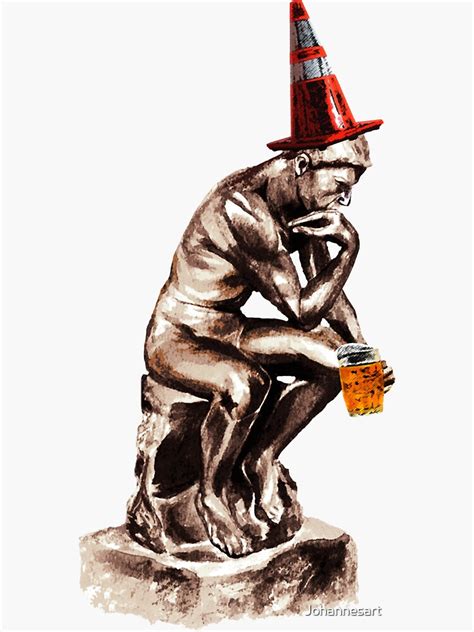 The Drinker Funny Rodin The Thinker Parody Art Sculpture T Shirt