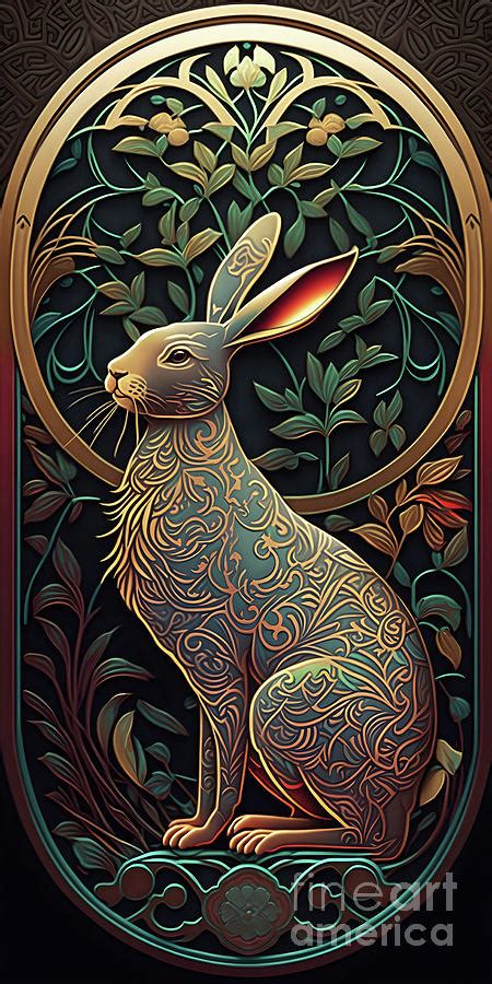 Chinese Lunar Zodiac Year Of The Rabbit V2 Digital Art By Peter Awax