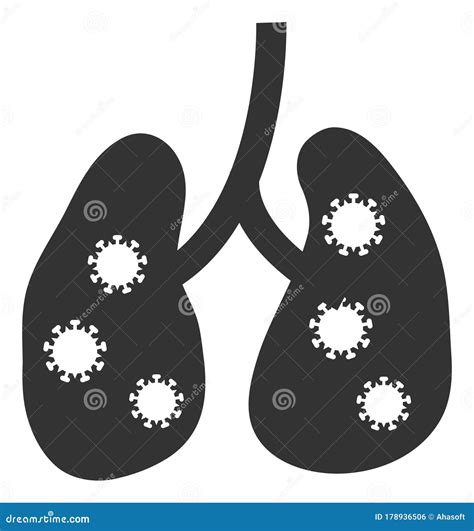 Raster Flat Viral Pneumonia Icon Stock Illustration Illustration Of