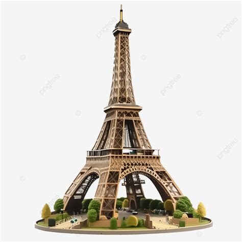 Modelado 3d De Una Torre Eiffel Aislada Sobre Fondo Transparente PNG