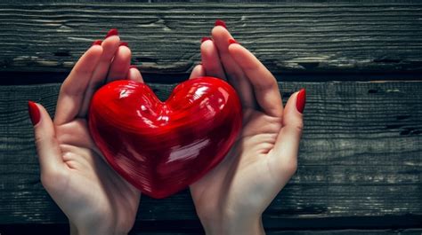 Premium Photo Female Hands Holding A Red Heart