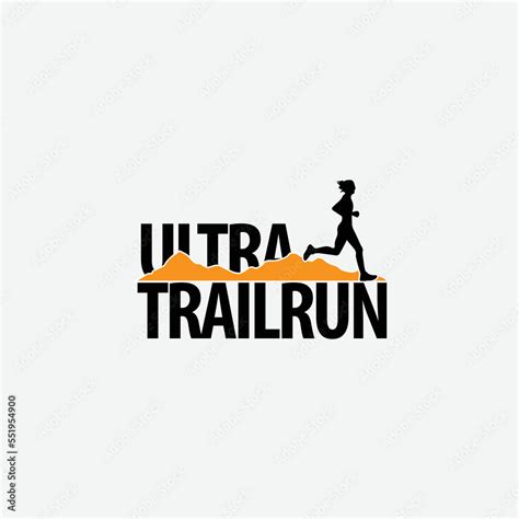 Ultra Trail Running Logo Vector Illustration On White Background Stock