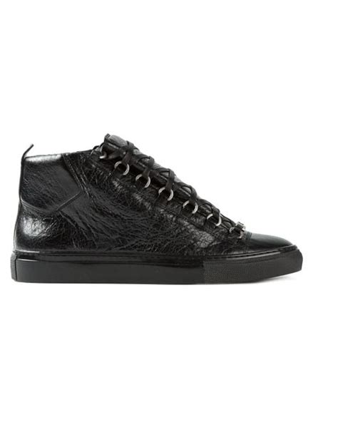 Balenciaga Arena High Top Leather Trainers In Black For Men Lyst Uk