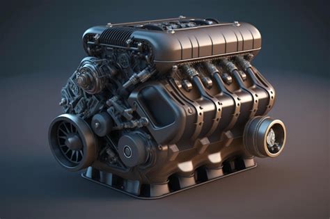 Un Modelo 3d De Un Motor De Coche De Carreras Foto Premium