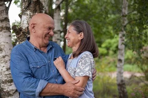 Premium Photo Portrait Of Beautiful Caucasian Senior Couple Hugging