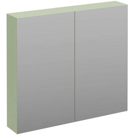 Napoli Olive Green Mm Wall Mounted Mirrored Cabinet