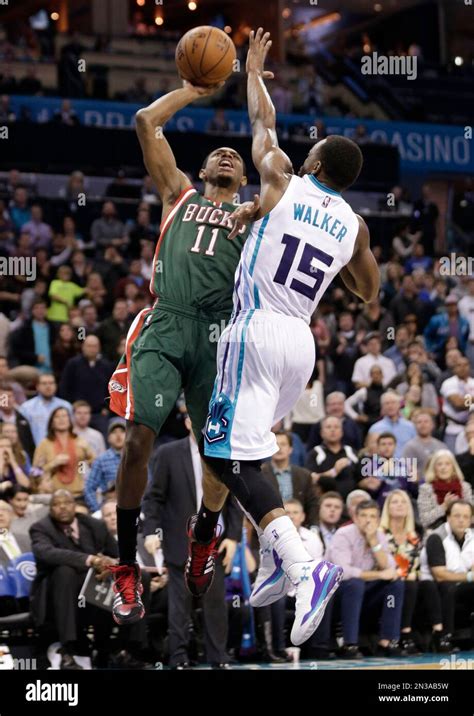 Milwaukee Bucks Brandon Knight 11 Shoots Over Charlotte Hornets