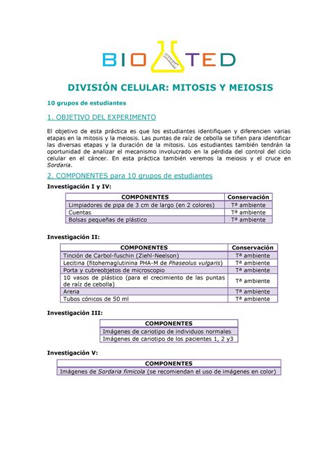 Division Celular Mitosis Meiosis Divisin Celular Mitosis Y Meiosis