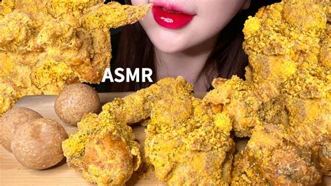 Asmr 뿌링클 치즈볼 먹방 Fried Chicken Cheese Balls Eating Sound Mukbang Youtube