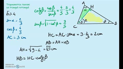 Trigonometria Teoremi Triangoli Rettangoli Esercizi Youtube