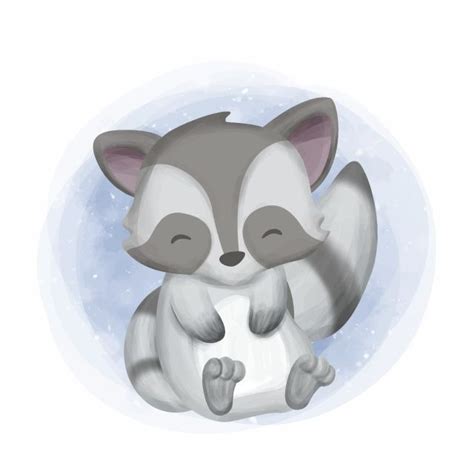 Cute Baby Raccoon Drawing