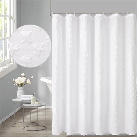 Amazon OVZME Abby Extra Long Shower Curtain 96 Inch Long Waffle