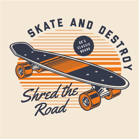 80 S Classic Skateboard 1026097 Vector Art At Vecteezy