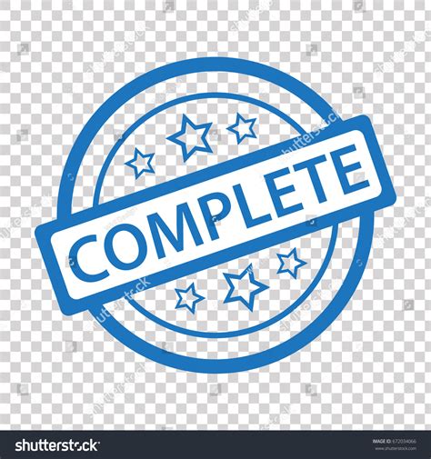 Complete Blue Stamp Icon Stock Vector Royalty Free 672034066