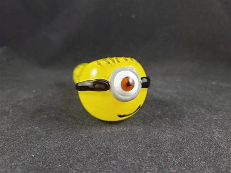 Glass Minion Pipe / Glass Smoking Bowl / Yellow Frit Pipe - Etsy