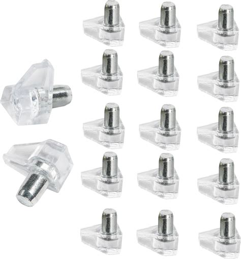 Jamiikury 30pcs Clear Shelf Pegs 6mm Plastic Shelf Pins Small Shelf