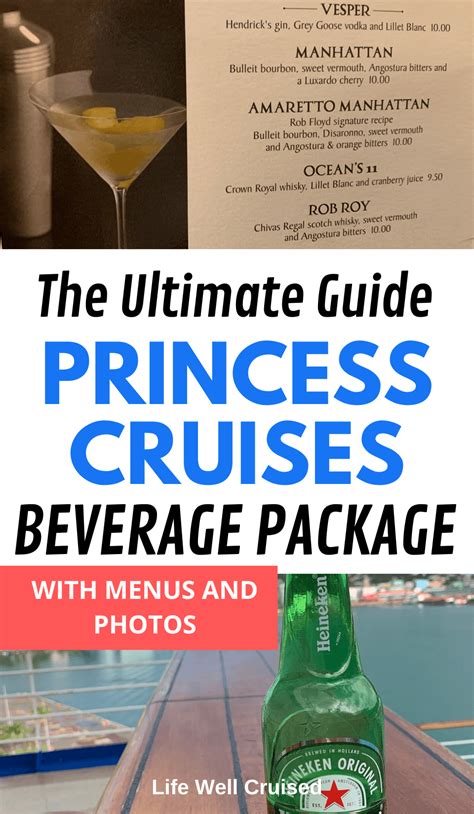 Princess Cruises Drink Packages With Bar Menus And Drink Photos