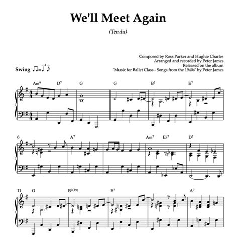 Well Meet Again Tendu Piano Sheet Music For Ballet Classes Pdf