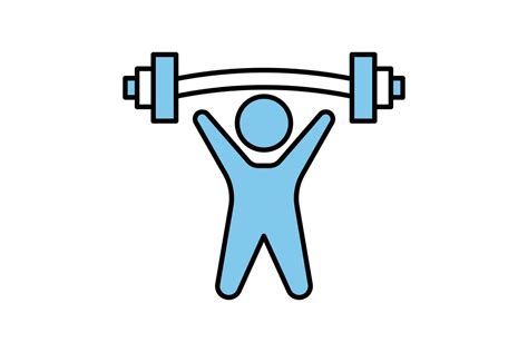 Weightlifter Icon Man Lifting Barbell Icon Related To Fitness